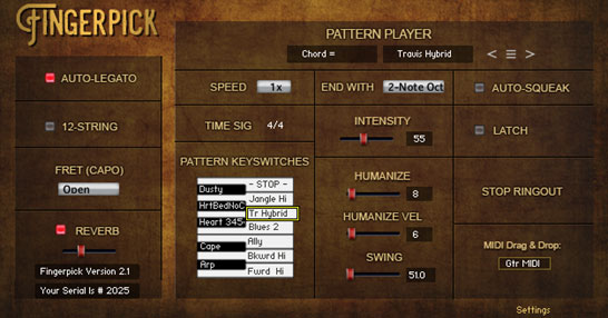 fingerpick interface