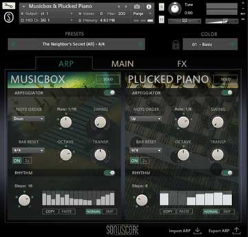 sonuscore music box interface