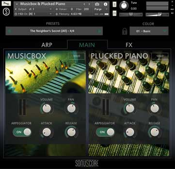 sonuscore music box interface