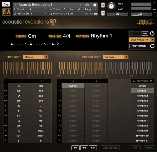acoustic revolutions 3 interface screenshot