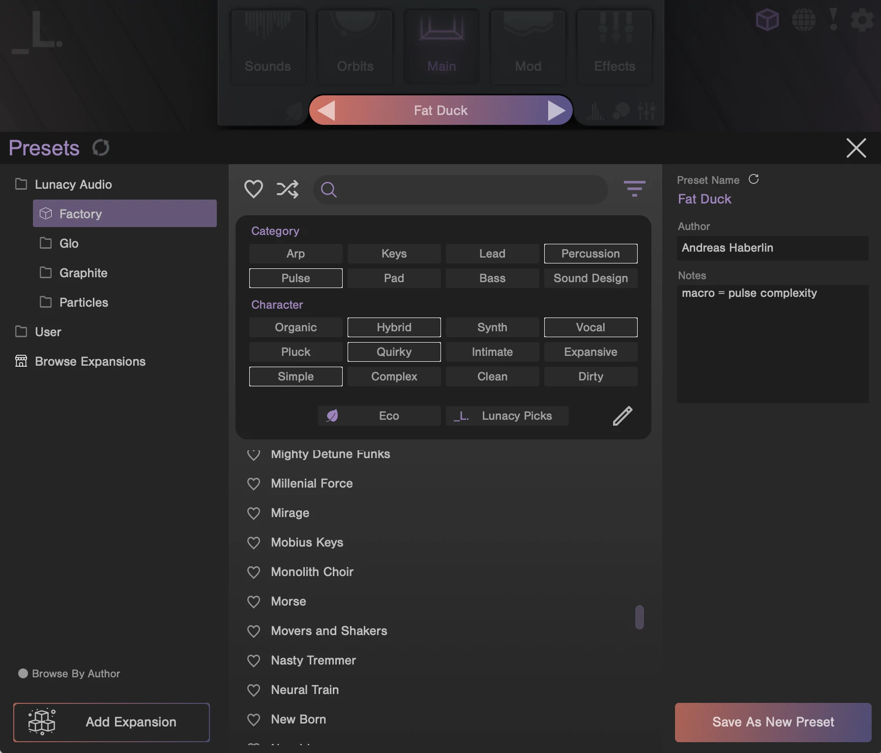 CUBE Synth Presets