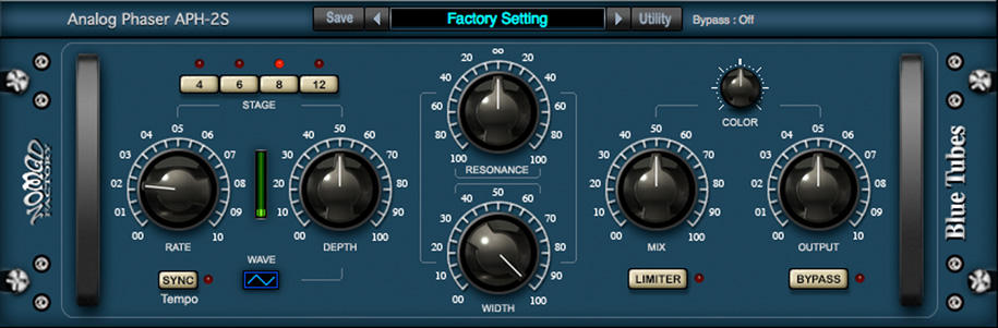 pv Blue Tubes Analog Phaser APHS gui