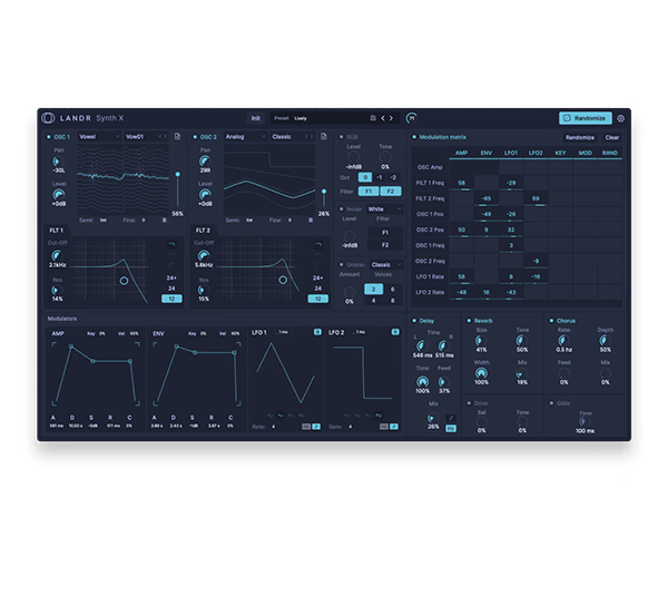 LANDR Synth X box shot
