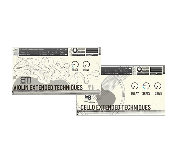 Elastic Sounds Violin & Cello Extended Techniques Bundle Website Box Shot